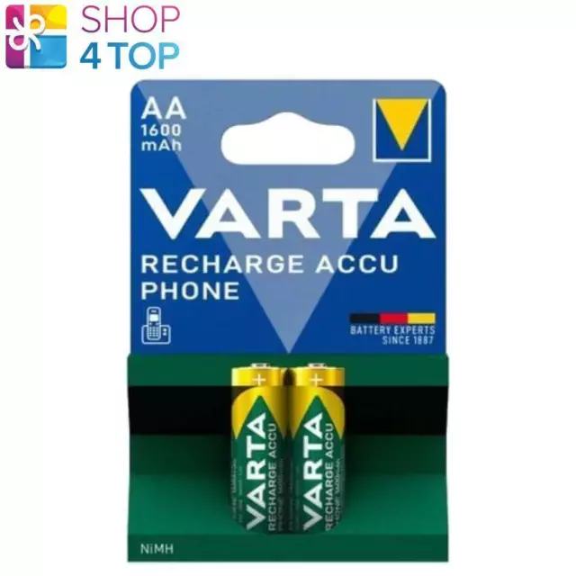2 VARTA Recharge Batterie Téléphone Aa LR6 1600mAh Nimh HR6 Stilo 1.2V 2BL Neuf