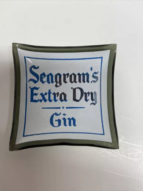 Seagrams Extra Dry Gin 1960s mini ashtray/salt cellar smoked glass