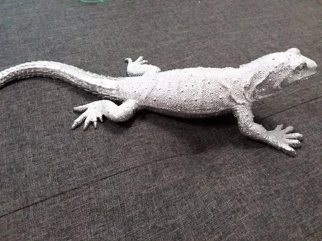 KARE Deco Figurine Lizard Silver Deluxe 置物 KARE Deco Figurine