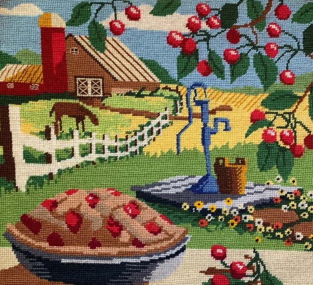 Dimensions Hecho a Mano Pastel Caballo Granja País Bordado Completo Aguja De Colección