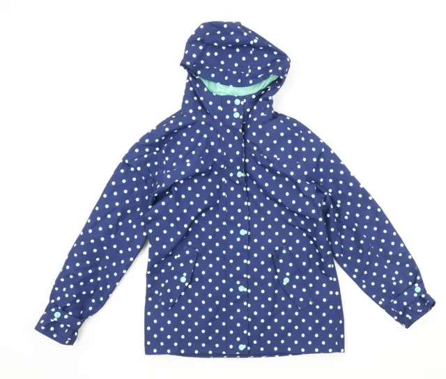 Gelert Girls Blue Polka Dot Rain Coat Size 13 Years Zip