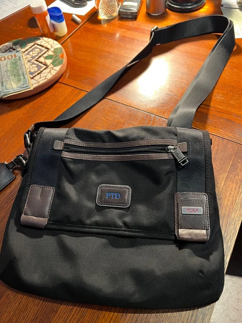 TUMI 22371HKH ALPHA BRAVO  Beale Mini Shoulder Messenger bag BLACK W/ Brown
