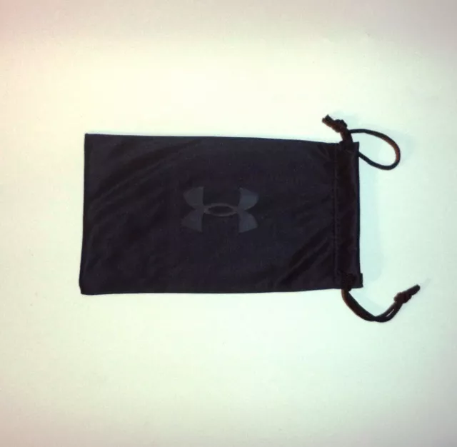 UNDER ARMOUR Sunglasses Pouch Drawstring Cinch Bag -- Black w/ Black Logo *NEW*