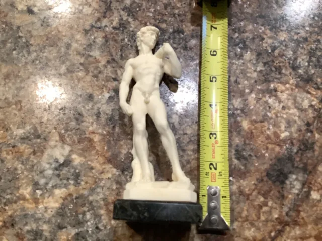 Sculptor A Santini Made in Italy Roman Statue of David Figure Michelangelo Nude
