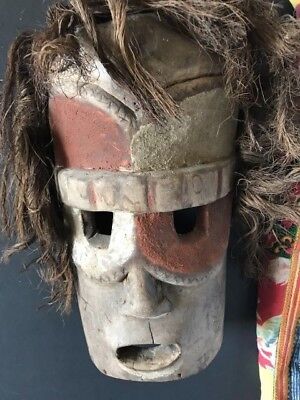 Old Batak Northern Sumatra Carved Wooden Mask, wonderful aged Patina... 3