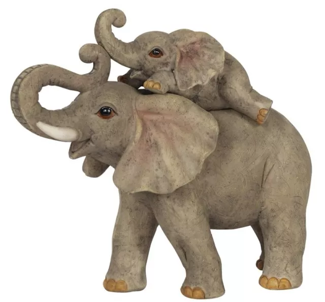 ELEPHANT MOTHER AND child ORNAMENT GIFT ANIMAL FIGURE mother Christmas gift