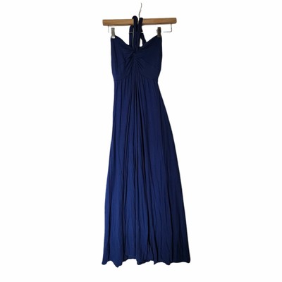 Victoria's Secret Bra Top Navy Blue Maxi Dress M Medium Short Low Back
