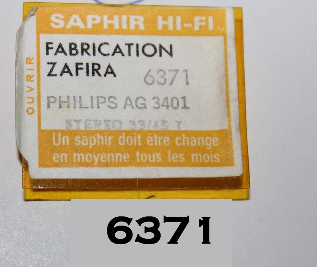 Aiguille Diamant/saphir Zafira Pour Platine Vinyle – Compatible Philips AG 3401 (réf 6371)