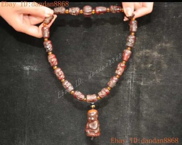 12"Tibet Buddhism Eighteen Arhats Buddhist monk amulet Pendant necklace