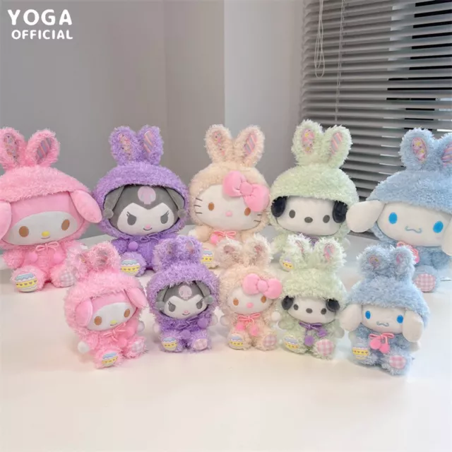 Cute Sanrio Easter Series Plush Toys Kuromi My Melody Soft Stuffed Doll Kid Gift