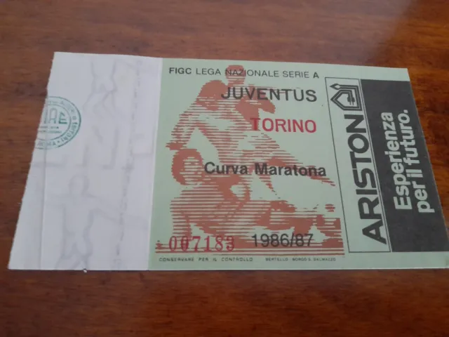 Raro Biglietto Stadio Ticket Football Calcio Derby Juventus Torino 1986 1987