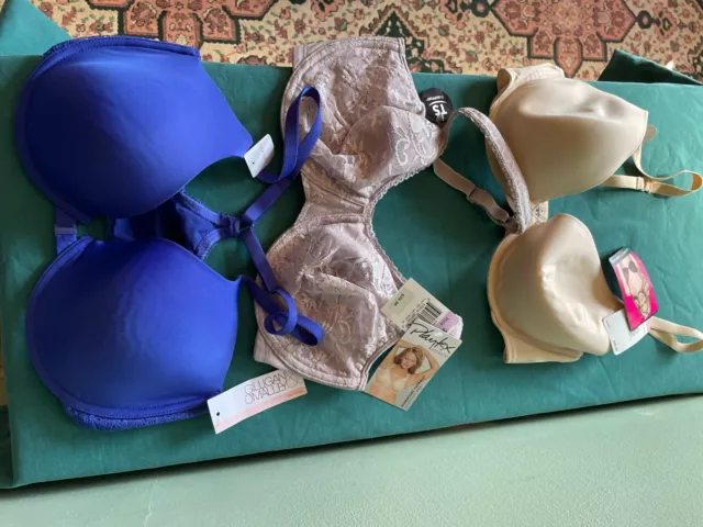 3 Bras Gilligan & Omalley Lily Of France and Playtex Secrets All Size 36D