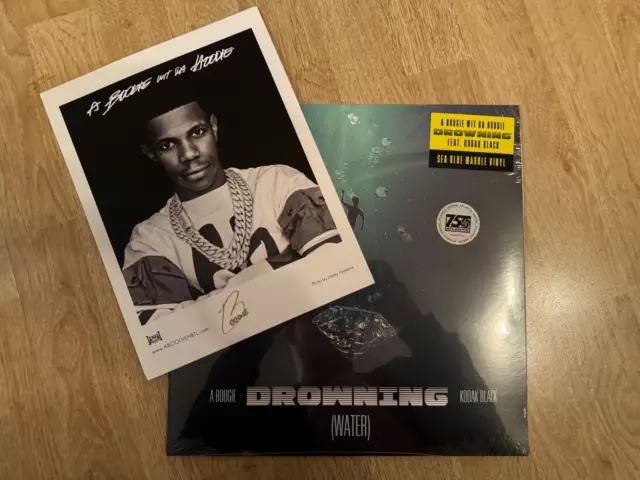 Drowning Blue Marble Vinyl Signed Insert A Boogie Wit Da Hoodie Autographed