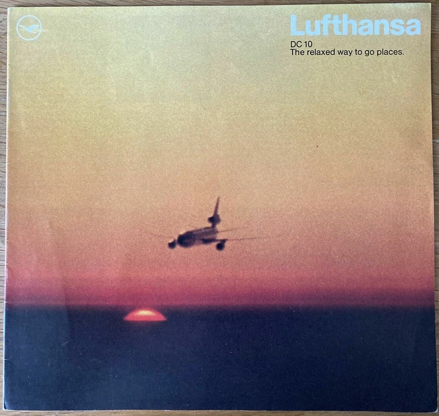 LUFTHANSA AIRLINES DC10 Brochure 1974 Cabin Crew Route Map £46.57