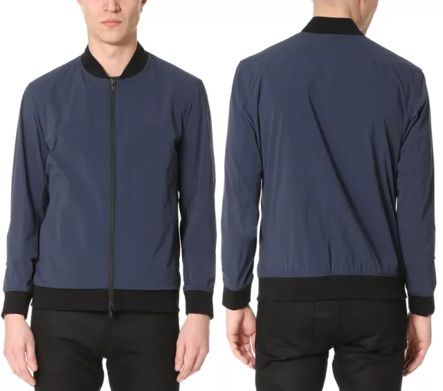 NWT Theory 2-way Front Zip Slim Fit Lightweight Trimmed Bomber Jacket