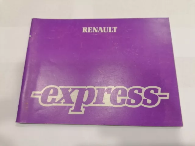 renault express 1988 libretto libro manuale uso e manutenzione book owners livre