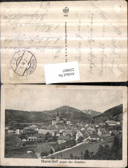 239807,Künstler AK Mariazell Totale geg. d. Ötscher pub Kilophot 1914