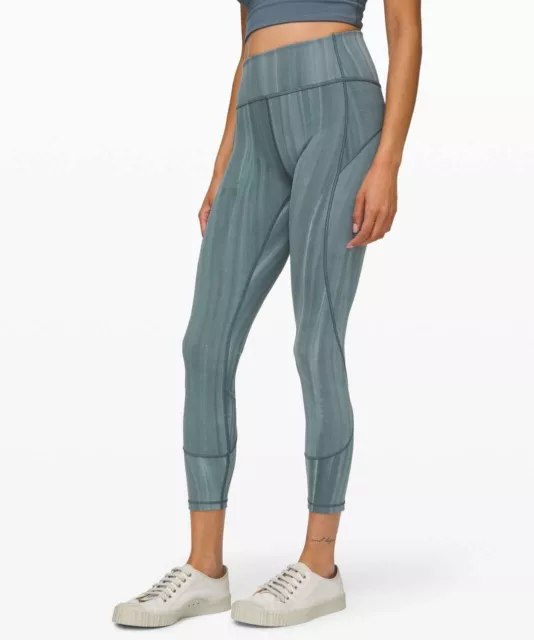 LULULEMON IN MOVEMENT Tight 25 Everlux Green Marble Linear Spray