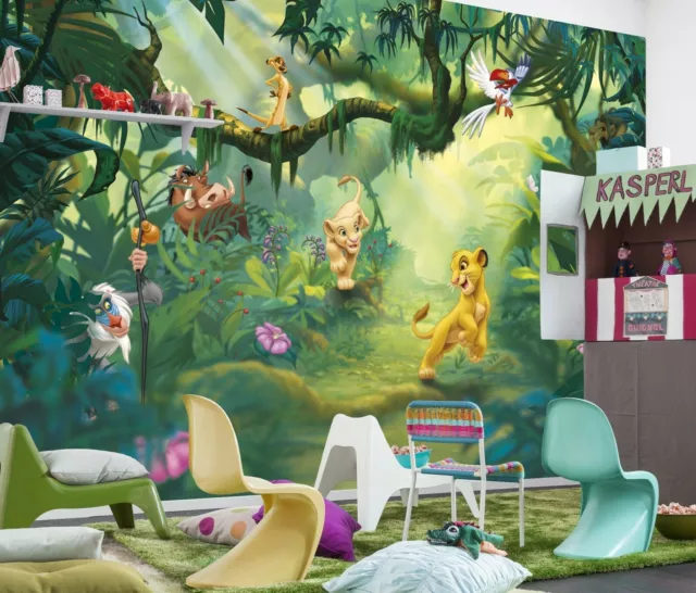 Niño Dormitorio Ideas Disney Caracteres Foto Mural Papel Pintado Verde Rey León