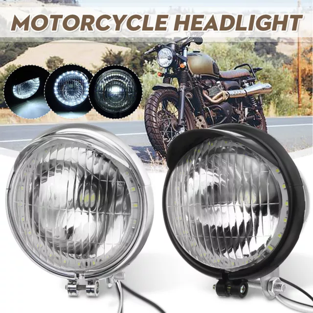 4.5" Vintage LED Motorcycle Front Headlight Headlamp High / Low Beam Round Lamp