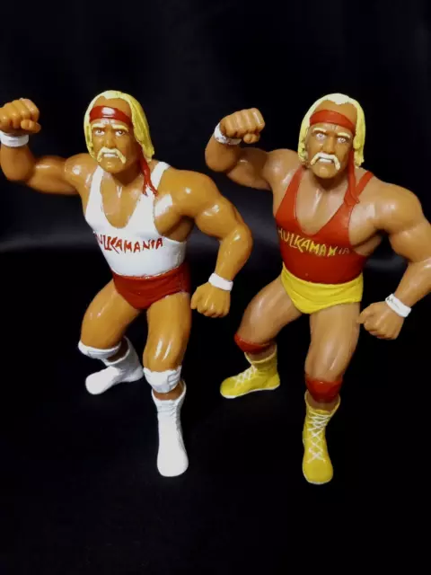 Ljn Lot Custom Red And White Shirt Hulk Hogan Wwf Rubber Figures Titan Sports