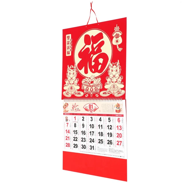 SPRING FESTIVAL CALENDAR Dragon Year 2024 Wall Chinese Style £11.80