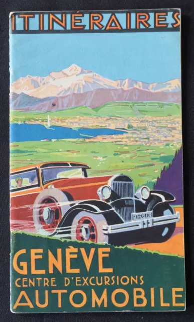 Brochure touristique SUISSE GENEVE Excursion Automobile Tourisme Swiss poster