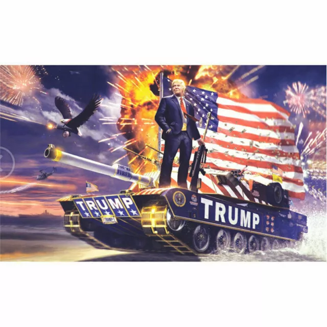 Donald Trump 2024 President Reelection Large Flag Patriotic Fireworks 3'x5'