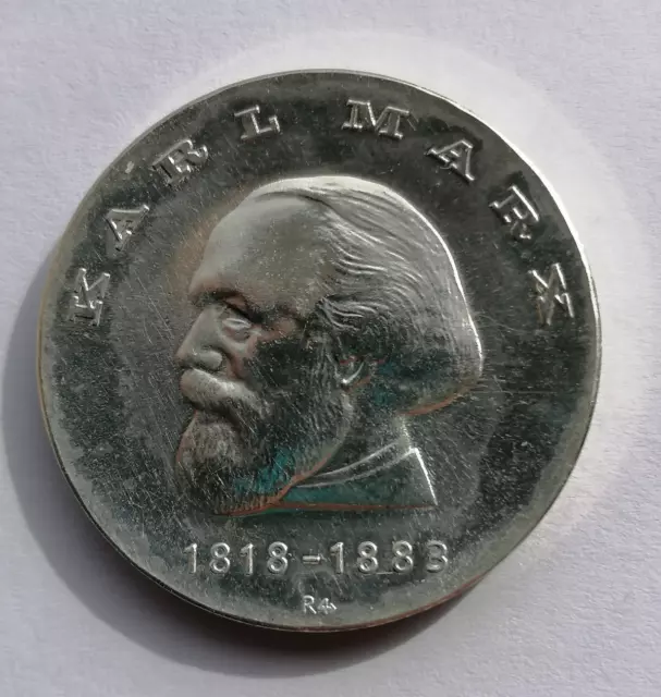 DDR: 20 Mark Karl Marx stgl, Silber Gedenkmünze, A73.120