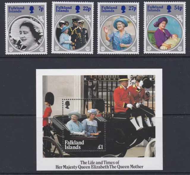 Falkland Ist 1985 Leben & Mal Postfrisch Set & Blatt sg505-509 MNH