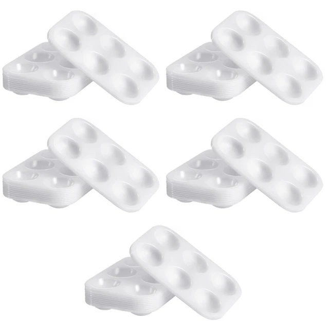 5 paletas de pintura plástica blanca Rosenice 12 piezas 6 compartimentos acuarela rectangular -M