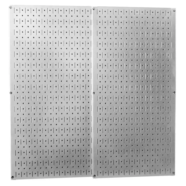 Pegboard Pack Shiny Galvanized Steel with Two 32 In. X 16 In. Pegboards Durable