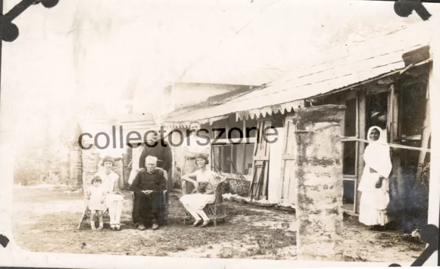 1930's India Christian Missionary Ramshackle Huts Original photo 5.25 x 3.25 In