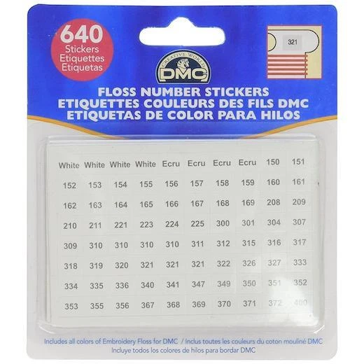 Pegatinas numéricas de hilos de bordado varados DMC para bobinas