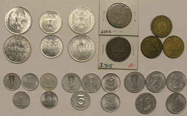 deutsches Kleingeld DDR Geld 1 Münze aus 1922-1990 auswählen Auswahl ADEFGoMz