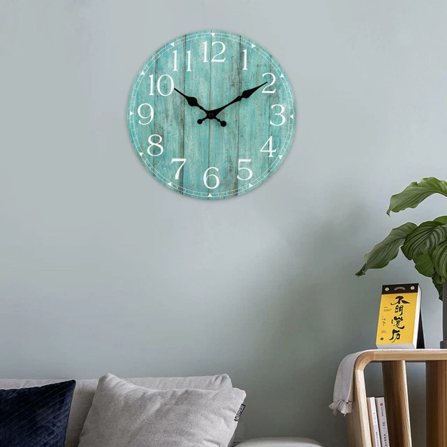 Horloge murale rustique sans tic-tac silencieux à piles pour les accessoires