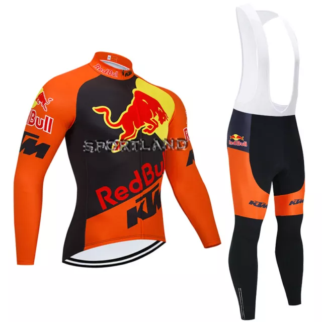 Completo ciclismo Invernale Red Bull MTB Felpato Termico Gel 9D