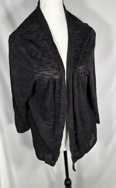 Charter Club Black Semi Sheer Women's Black Cardigan Plus Size 2X