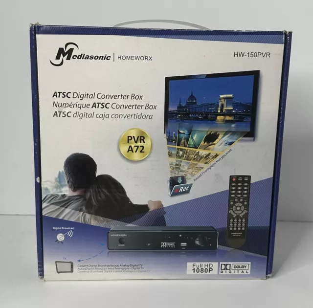 MEDIASONIC HOMEWORX HW150PVR ATSC Digital Converter Box w/ TV
