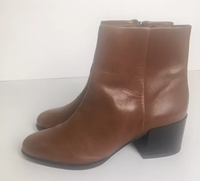 Sam Edelman Joey Saddle Leather  Booties Shoes Zip Side Women's Size 5.5M 3