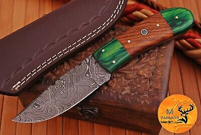 Custom Handmade Forged Damascus Steel Skinning Hunting Knife Survival Edc 1034