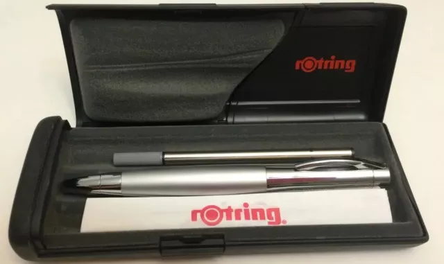 Vintage Rotring Data Initial Roller Ball Pen Silver 48007 Writing Pen New