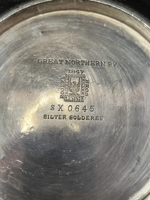 Antique Railroad Great Northern Ry Railway Train Silver Bowl 1847 ROGERS 6-7/8"