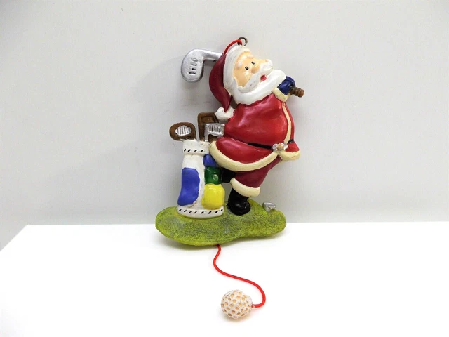 Golfing Swinging with Golf Bag Santa Claus Christmas Tree Holiday Ornament