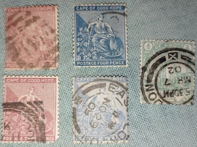 Lotto francobolli Capo di buona speranza (attuale Sud Africa) anni 1860-1870