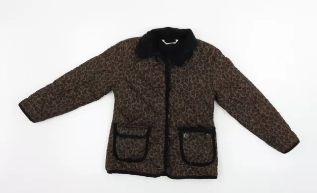 Matalan Girls Brown Animal Print Jacket Coat Size 6-7 Years