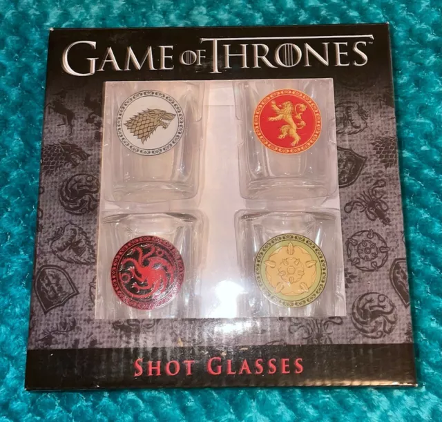 Game of Thrones House Sigil Shot Glass 🐲 Set of Four