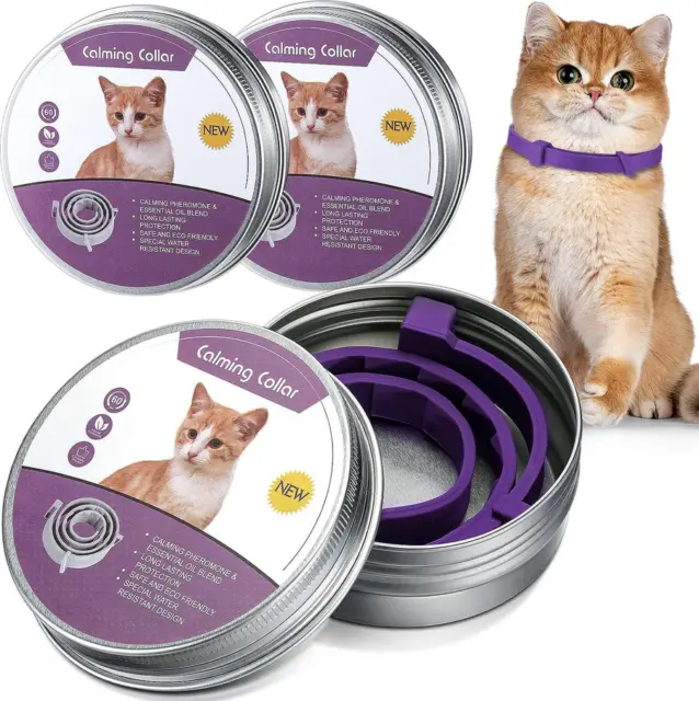 Sentry Industries Calming Collar for Cats 3Ct, Purple Assorted Sizes 3 Pack