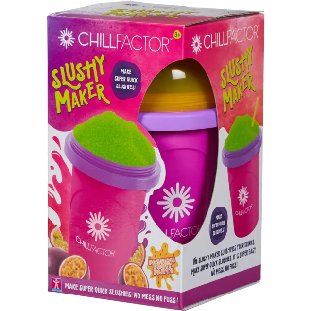 Chillfactor Slushy Maker Cup with Reusable Straw Passion Fruit Party