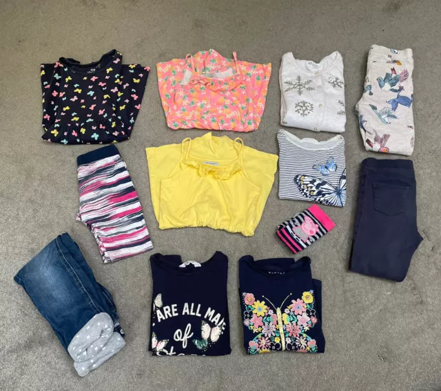 GIRLS CLOTHES BUNDLE - 12 ITEMS - 6-8yrs - INC H&M, NUTMEG, PEPPA PIG  - GC